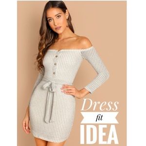 2 for $10 On/off shoulder sweater dress